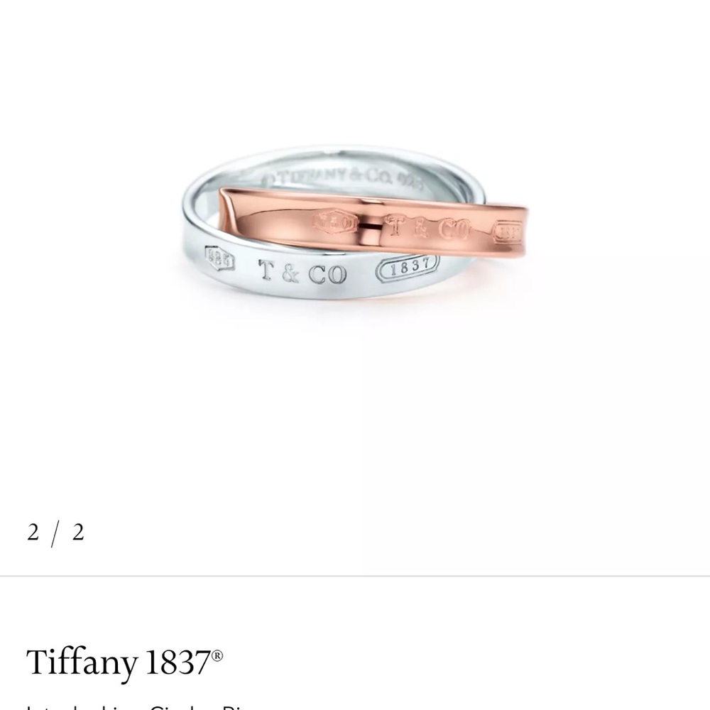 Tiffany & Co. Two-Tone Interlocking Ring in Silver and Rose